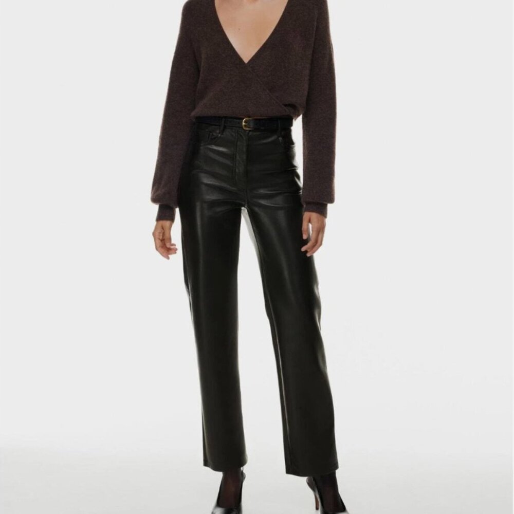 Aritzia Black Melina Leather Pants